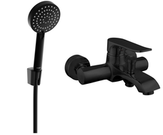 Mexen Pecos R75 Wannenbatterie mit Duschset, schwarz - 7273R75-70