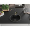 Mexen Diego granitspüle 1-beckig mit Küchenarmatur Flora, schwarz/silber metallic - 6512-73-670401-57-B