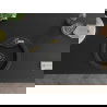 Mexen Diego Granitspüle 1 Becken mit Küchenarmatur Flora, Schwarz/Silber Metallic - 6512-73-670401-57-B