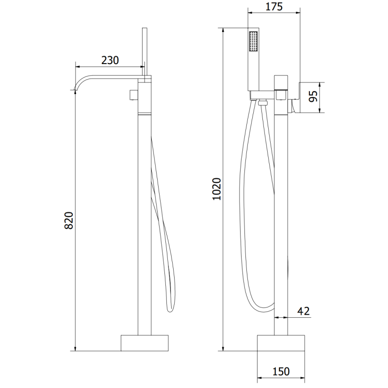 Mexen Lava fräistoungend Badbatterie, Chrom - 752433-00