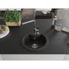Mexen Diego single-bowl granite sink with Flora kitchen tap, black/gold metallic - 6512-75-670401-00