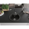 Mexen Diego Granitspüle 1-beckig mit Küchenarmatur Flora, schwarz/gold metallic - 6512-75-670401-07