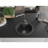 Mexen Diego single-bowl granite kitchen sink with Flora tap, speckled black - 6512-76-670401-00