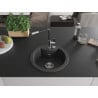 Mexen Diego Granitspüle 1-Becken mit Küchenarmatur Flora, schwarz gesprenkelt - 6512-76-670401-07