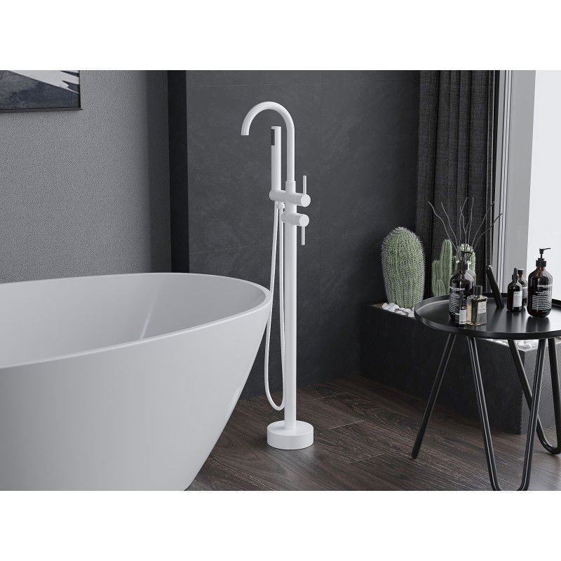 Mexen Alma Freestanding Bath Mixer, White - 75033-20