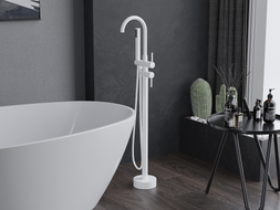 Mexen Alma freestanding bathtub faucet, white - 75033-20