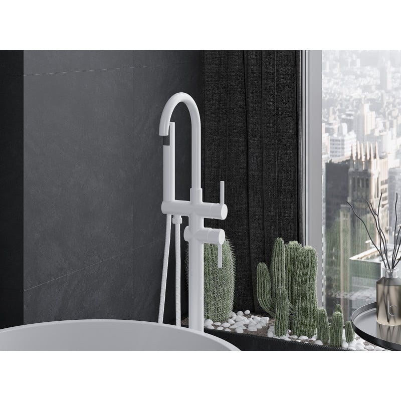 Mexen Alma Freestanding Bath Mixer, White - 75033-20