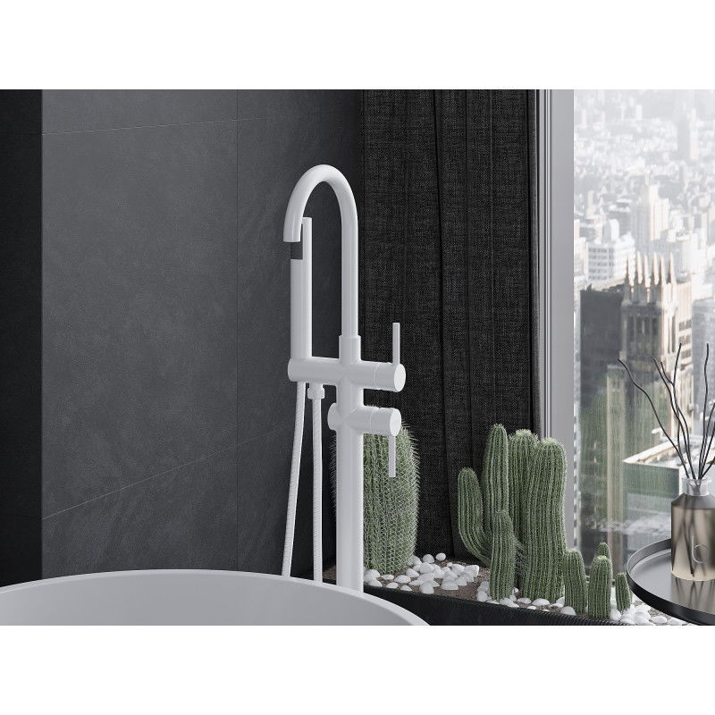 Mexen Alma mitigeur de baignoire autoportant, blanc - 75033-20