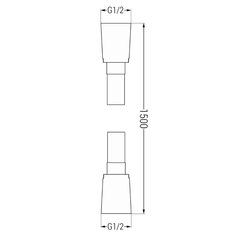 Mexen tubo doccia 150 cm, gun gray spazzolato - 79450-66