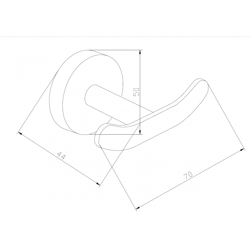Mexen Loft gancho duplo para toalhas, cromado - 7012635-00