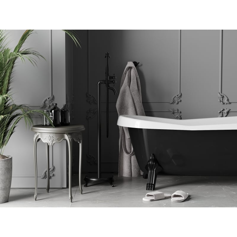 Mexen Retro freestanding bath faucet, black - 75933-70