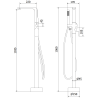 Mexen Roxy freestanding bathtub faucet, chrome - 75533-00