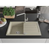 Mexen Bruno Granitspüle 1-Becken mit Abtropffläche und Küchenarmatur Flora, beige - 6513-69-670401-00