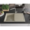 Mexen Bruno Granitspüle 1-stöckig mit Abtropffläche und Küchenarmatur Flora, beige - 6513-69-670401-00