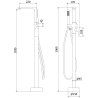 Mexen Roxy freestanding bathtub faucet, black - 75533-70
