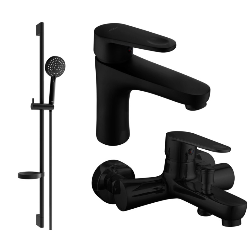 Mexen Kama DS75 bathtub set, black - 72503DS75-70