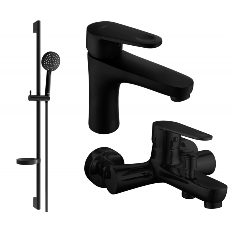 Mexen Kama DS75 conjunto de banheira, preto - 72503DS75-70