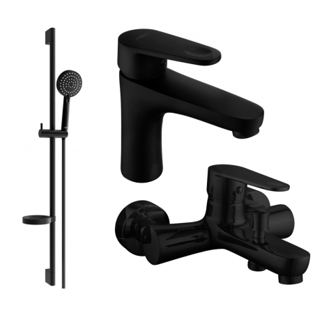Mexen Kama DS75 set per vasca, nero - 72503DS75-70