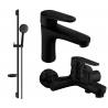 Mexen Kama DS75 bathtub set, black - 72503DS75-70
