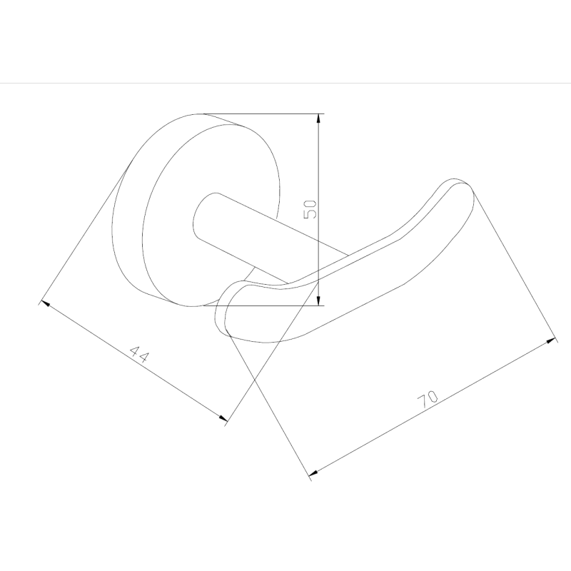 Mexen Loft double towel hook, black - 7012635-70