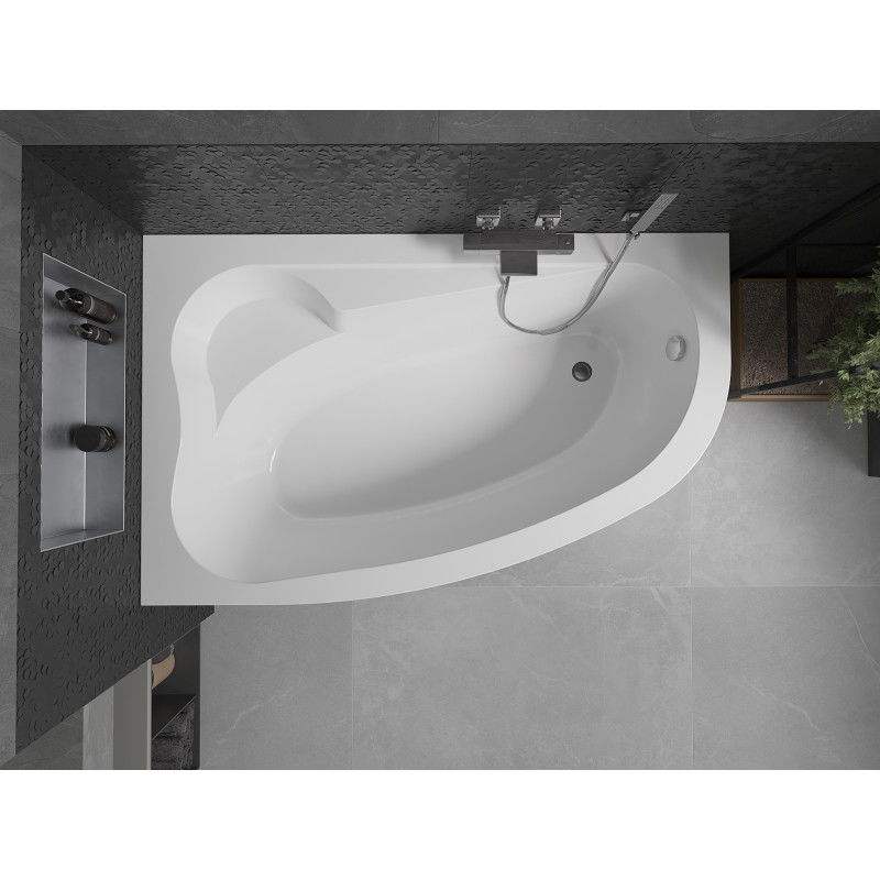 Mexen Westa Μπανιέρα γωνιακή αριστερή 160 x 100 cm, λευκή - 560116010001