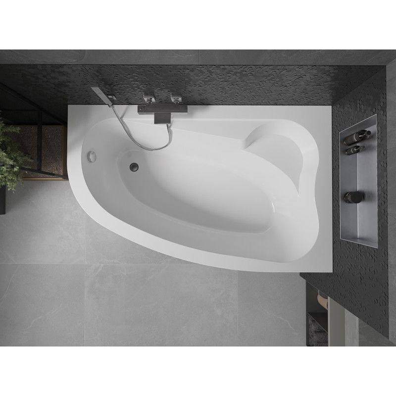 Mexen Westa Eckbadewanne riets 160 x 100 cm, wäiss - 560116010002