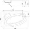 Mexen Westa hoekbad links 160 x 100 cm, wit - 560116010001
