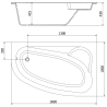 Mexen Westa Eckbadewanne rechts 160 x 100 cm, weiß - 560116010002