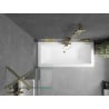 Mexen Cube rechteckige Badewanne 170 x 80 cm mit Verkleidung und 1-flügeliger Duschwand 50 cm, transparent, gold - 550517080X95?
