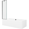 Mexen Cube rechthoekig bad 170 x 80 cm met omhulsel en 1-delige scherm 50 cm, zwart patroon - 550517080X9505007070