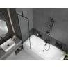 Mexen Cube baignoire rectangulaire 170 x 80 cm avec habillage et paravent 1-volet 50 cm, motif noir - 550517080X9505007070