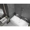Mexen Cube vasca rettangolare 170 x 80 cm con rivestimento e schermo a 1 anta 60 cm, trasparente, cromo - 550517080X9506000001