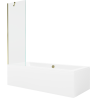 Mexen Cube rechteckige Badewanne 170 x 80 cm mit Verkleidung und 1-flügeliger Duschwand 60 cm, transparent, gold - 550517080X95?