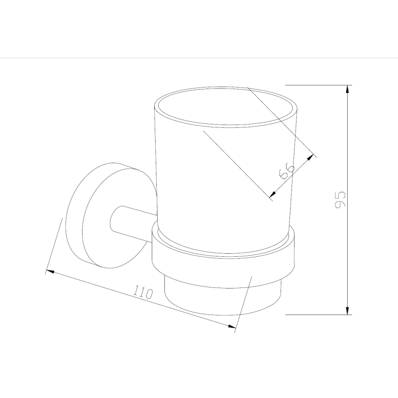 Mexen Loft toothbrush holder, chrome - 7012638-00