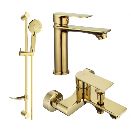 Mexen Royo DF40 bathtub set, gold - 72203DF40-50