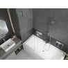 Mexen Cube vasca da bagno rettangolare 170 x 80 cm con pannello e schermo 1 anta 70 cm, trasparente, cromo