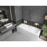 Mexen Cube baignoire rectangulaire 170 x 80 cm avec habillage et paroi de douche à 1 volet 70 cm, transparent, doré - 550517080?