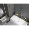 Mexen Cube baignoire rectangulaire 170 x 80 cm avec habillage et paroi de douche à 1 volet 70 cm, transparent, doré - 550517080?
