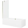 Mexen Cube rectangular bathtub 170 x 80 cm with enclosure and 1-wing screen 70 cm, transparent, gold - 550517080X9507000050
