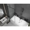 Mexen Cube baignoire rectangulaire 170 x 80 cm avec habillage et paravent à 1 volet 70 cm, motif noir - 550517080X9507007070