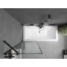 Mexen Cube baignoire rectangulaire 170 x 80 cm avec habillage et paravent à 1 volet 70 cm, motif noir - 550517080X9507007070