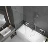 Mexen Cube rechteckige Badewanne 170 x 80 cm mit Verkleidung und 1-flügeliger Abtrennung 80 cm, transparent, chrom - 550517080X?