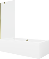 Mexen Cube Rechteckige Wanne 170 x 80 cm mit Verkleidung und 1-flügeligem Paravent 80 cm, transparent, gold - 550517080X9508000?