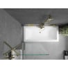 Mexen Cube baignoire rectangulaire 170 x 80 cm avec habillage et paroi 1-volet 80 cm, transparent, doré - 550517080X9508000050
