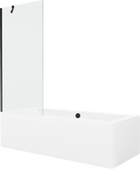 Mexen Cube ristkülikukujuline vann 170 x 80 cm koos korpuse ja 1-lehelise vaheseinaga 80 cm, läbipaistev, must