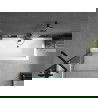 Mexen Cube rechthoekig bad 170 x 80 cm met ombouw en 1-vleugelig scherm 80 cm, transparant, zwart - 550517080X9508000070