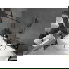 Mexen Cube rechthoekig bad 170 x 80 cm met omkasting en éénvleugelig scherm 80 cm, zwart patroon - 550517080X9508007070