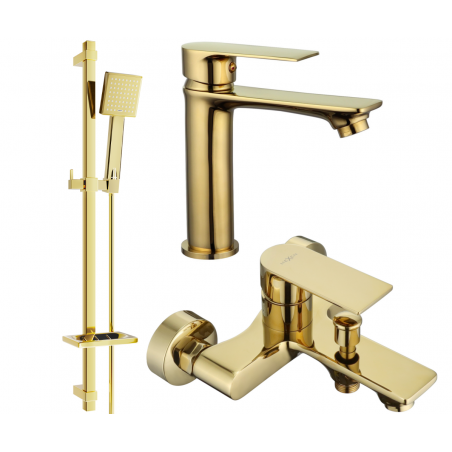 Mexen Royo DQ45 conjunto de bañera, dorado - 72203DQ45-50