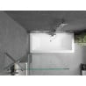 Mexen Cube rechteckige Badewanne 170 x 80 cm mit Verkleidung und 1-flügeliger Duschwand 90 cm, transparent, Chrom - 550517080X9?