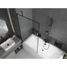Mexen Cube baignoire rectangulaire 170 x 80 cm avec habillage et pare-douche à 1 battant 90 cm, motif noir - 550517080X95090070?